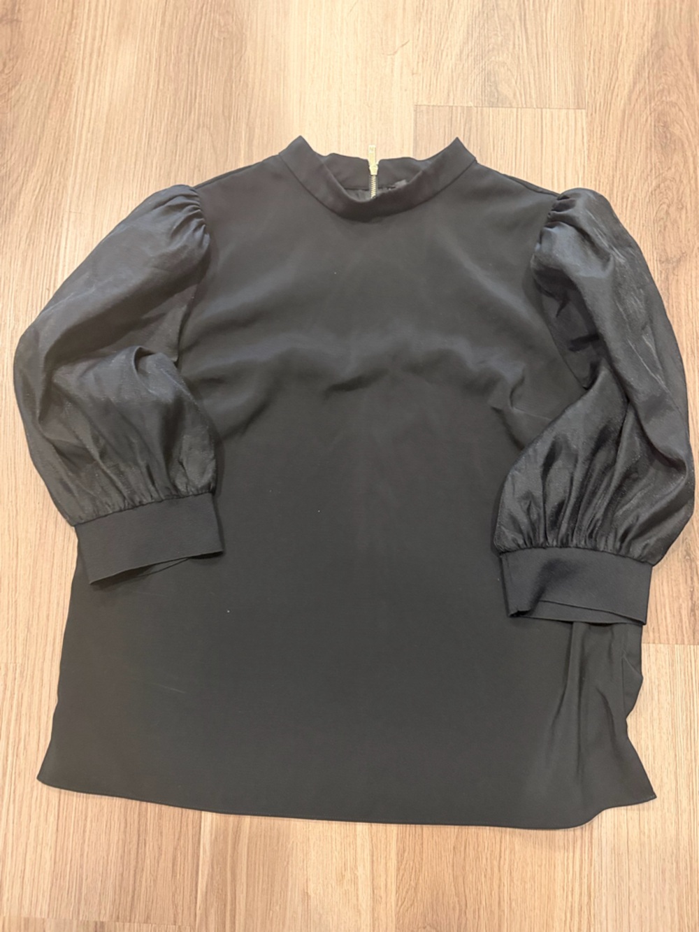 Ted Baker Black Sheer Puff Sleeve Blouse - Picture 3 of 5
